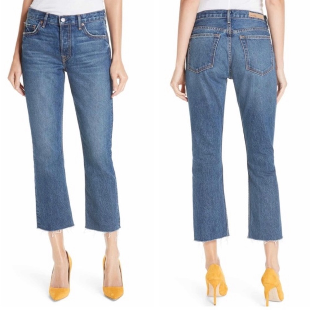 GRLFRND Tatum Crop Flare Distressed Raw Hem Jeans Sz 30 - Picture 8 of 12